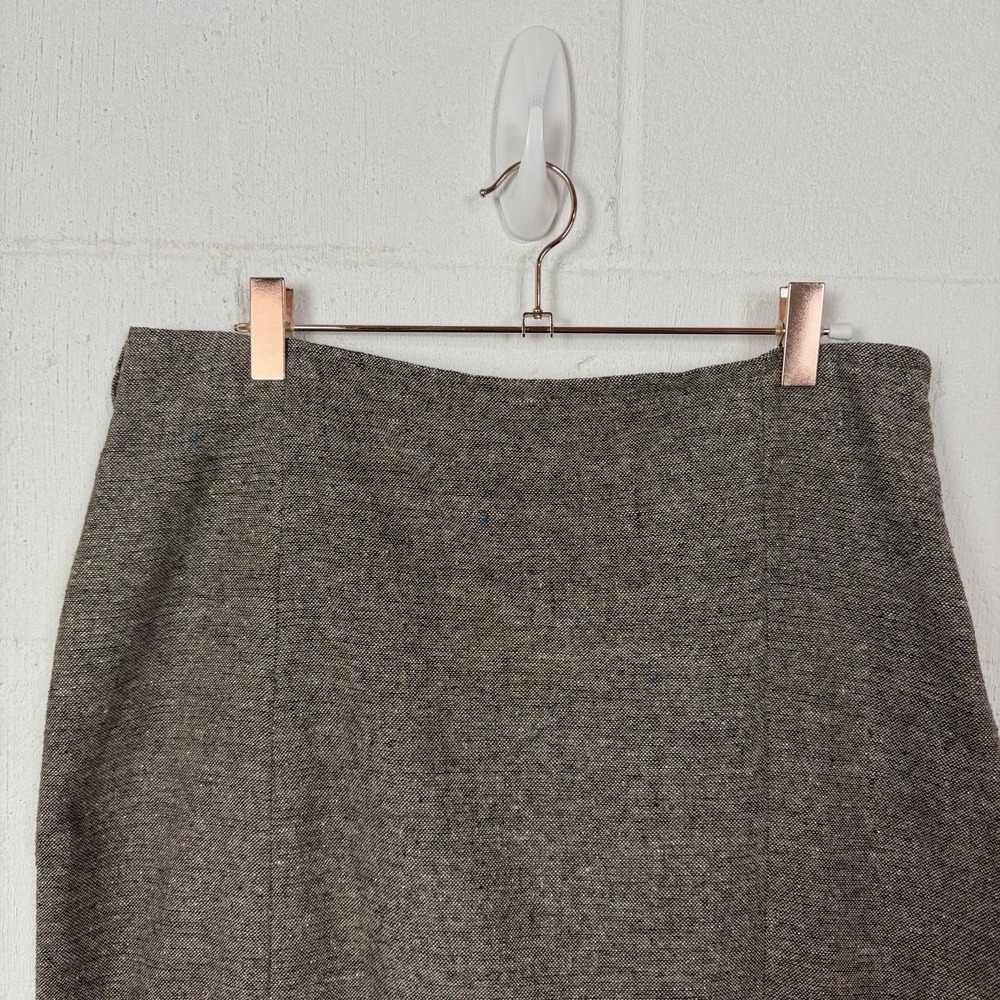 Womens Pleated Midi Skirt SZ 12 Brown Embroidery Sequins Celestial Academia Twee - Picture 2 of 14